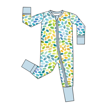 Shop Weiwei's wholesale newborn baby girl bodysuits made from bamboo fiber. Custom collared romper features double zip design perfect for autumn.