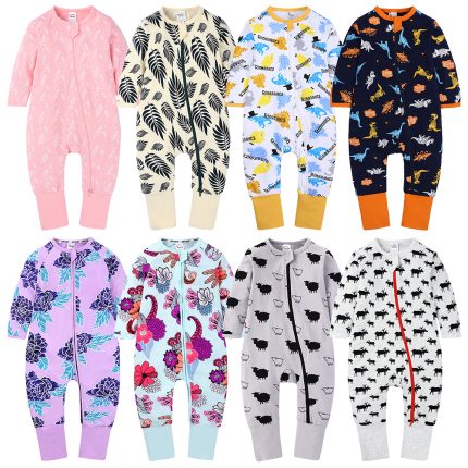 Wholesale high-quality bamboo baby romper by Weiwei, featuring custom cartoon prints. Comfortable and ideal for newborns. Eco-friendly bamboo material.