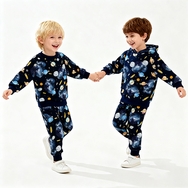 Rainbow butterfly pattern on custom knitted bamboo baby clothing by Weiwei. Ideal for newborns. Available wholesale for autumn children's wear.