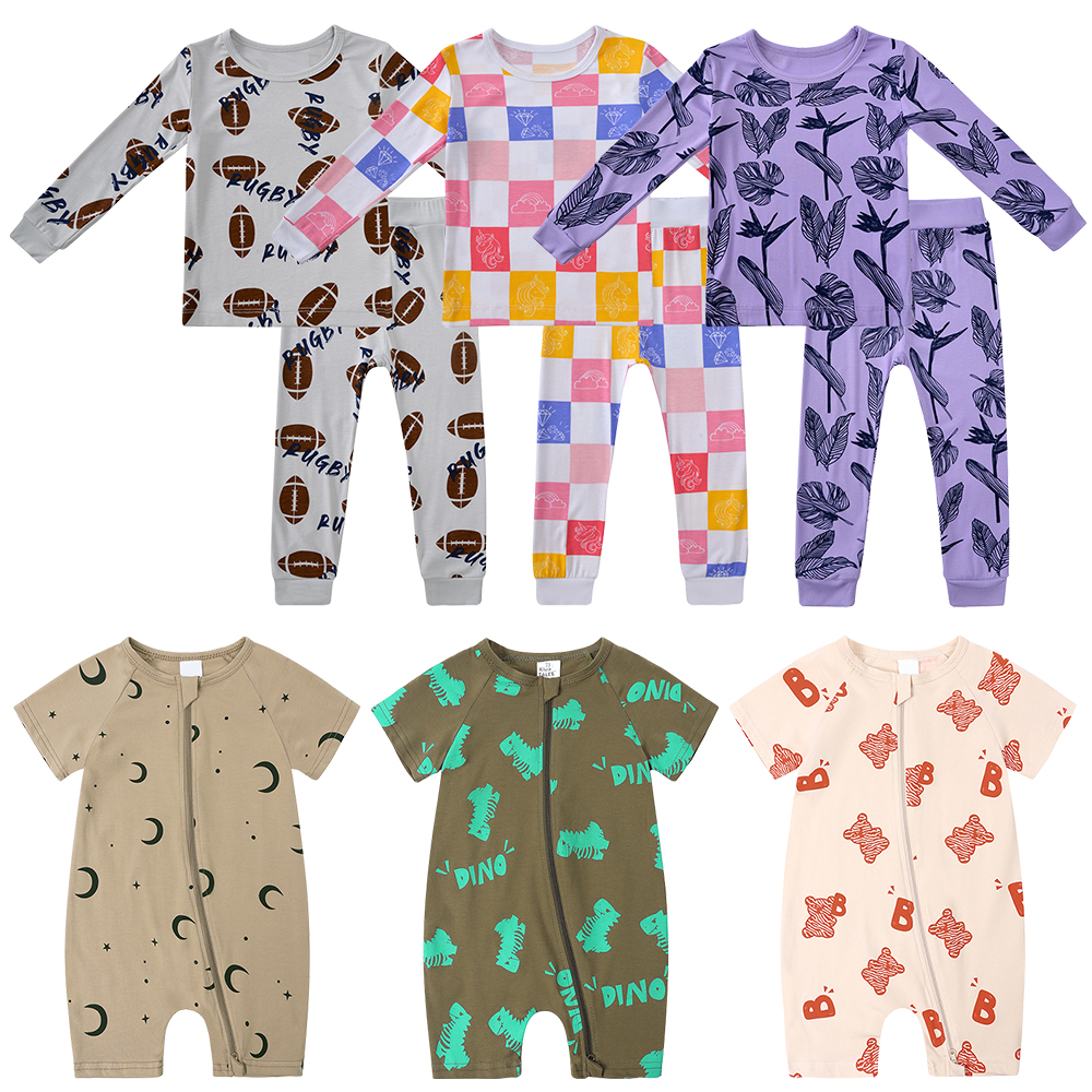 Weiwei Factory Custom Bamboo Baby Pajama and Infant Bodysuit Wholesale - Newborn Bamboo Zippy and Convertible Dual Zipper Onesie.