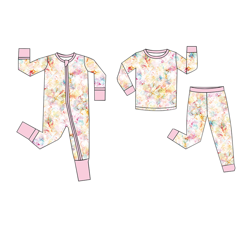 Custom organic bamboo viscose baby sleepsuit by Weiwei: Kids' zipper pajamas for newborns. Wholesale and custom options available. Eco-friendly bamboo comfort.