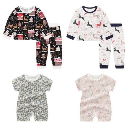 Hot Selling Child One-Piece Pajama Bodysuit Short Sleeves Jumpsuit Styles Children Custom Bamboo Toddler Pajamas