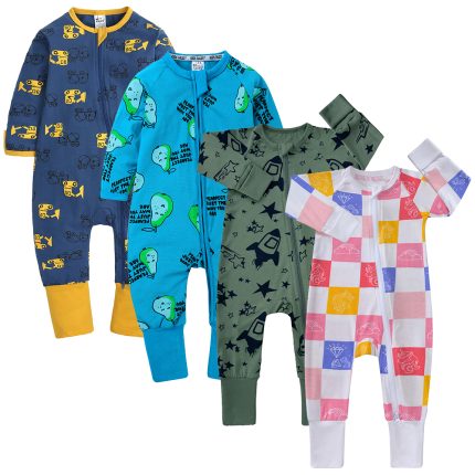 Hot Sell Baby Girl and Baby Boy Bamboo Pajamas Romper the Seersucker Sleeve Romper Support Private Label