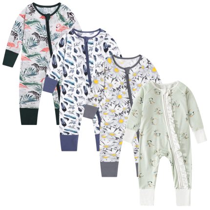 Baby Clothes Wholesale Unisex Baby Clothing Set Bamboo Pajamas Jumpsuit Bodysuits Playsuits One Pieces Plain Baby Romper