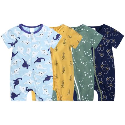 New Born Custom Bamboo Pajamas Baby Infant Rompers 0-3 Months Newborn Clothing Baby Clothes Kids Baby Pajamas