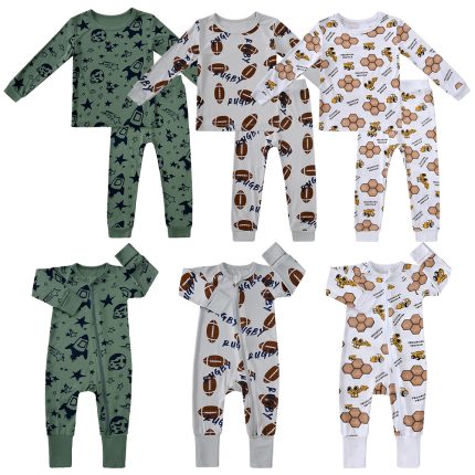Newborn Baby Long Sleeved Pajamas Solid Color Bamboo Pajamas Onesie Baby Summer Pajamas Snap Closure Kids Romper