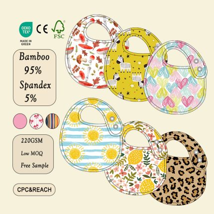 Children's Waterproof Bamboo Baby Food Bib Anti-Dirty Guard Baby Organic Bamboo Printed Designs Baby Gift Bibs
