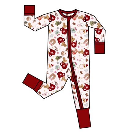 Wholesale OEM Christmas Baby Pajamas - Custom Logo Bamboo Cotton Sleepwear | Newborn Santa Outfit Infant Boy/Girl Festive PJs