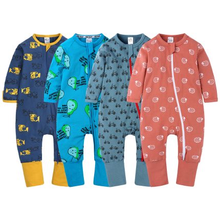 Newborn Baby Girl and Boy Spring and Autumn Romper Bamboo Pajamas Infant Very Comfortable Sleepwear Baby Clothes
