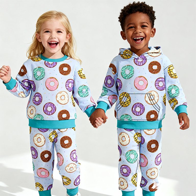 Cute WeiWei bamboo pajamas set for kids. Custom, wholesale children’s sleepwear, perfect for newborn comfort and style. Adorable prints!