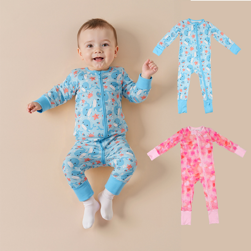 Custom Printed 95% Bamboo 5% Spandex Baby Clothes Pajamas Jumpsuit Onesie Bamboo Clothing Baby Rts Mystery Bundle Bamboo Pajama - Image 6