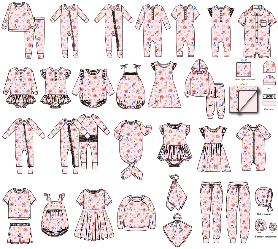 Sustainable bamboo sleepwear wholesale collection for pajamas children, offering eco-friendly comfort and softness for bulk orders.