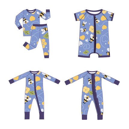 Bamboo Non-slip Foot Wrapped Newborn Bodysuit 3 Pcs Set Baby Rompers Wholesale Long Sleeve Zipper Crawling Clothes
