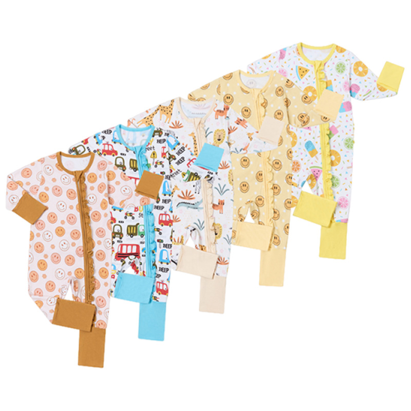 Sustainable bamboo winter baby pajamas available for wholesale, offering soft, eco-friendly sleepwear perfect for cold-weather comfort.