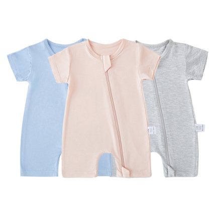 Bamboo Viscose Baby Sleep Rompers Organic Bamboo Baby Grow Romper Newborn Reverse Zipper Jumpsuit Toddler Zip Bodysuit