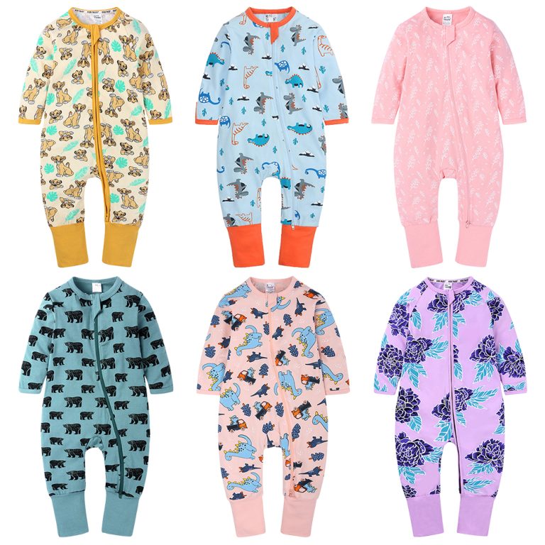 Wholesale bamboo baby romper by Weiwei: solid jersey infant zipper pajama, perfect for newborns. Custom options available for bulk orders.