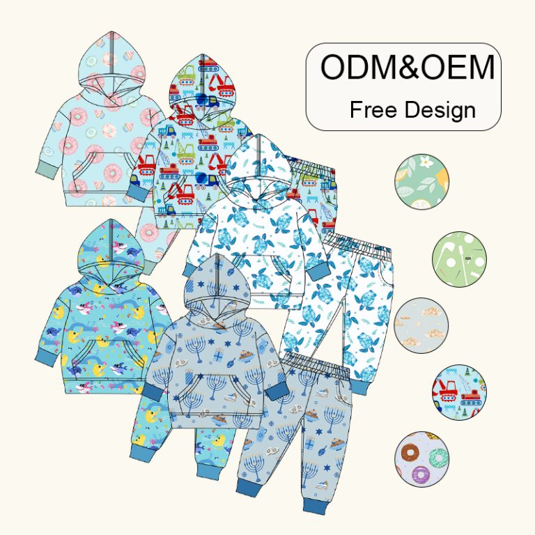 Custom organic bamboo viscose pajamas for newborns by Weiwei. Featuring a zipper for easy wear. Ideal for wholesale buyers seeking quality sleeper suits.