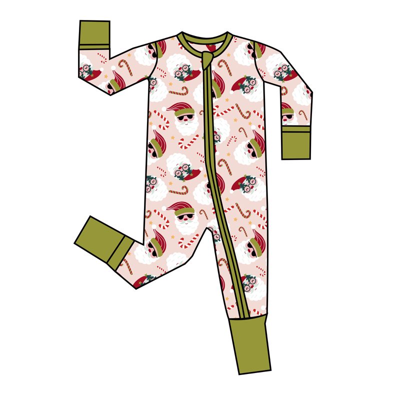 WeiWei eco-friendly newborn baby clothes in custom bamboo fiber print; sustainable infant wear with bamboo fabric available for wholesale.
